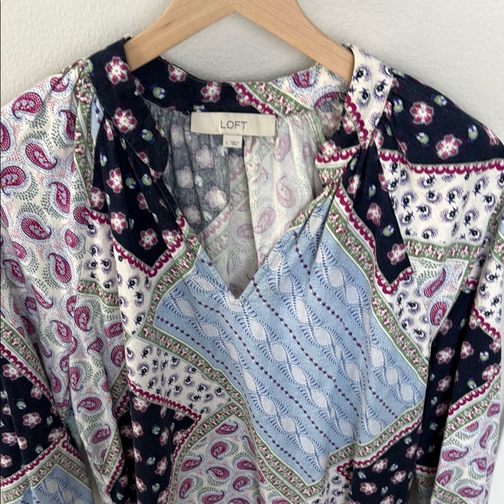 Loft Women's Multicolor Patterned Top - image 2